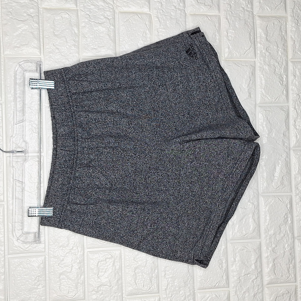 ADIDAS Heathered Grey Soft Shorts with Elastic Waistband